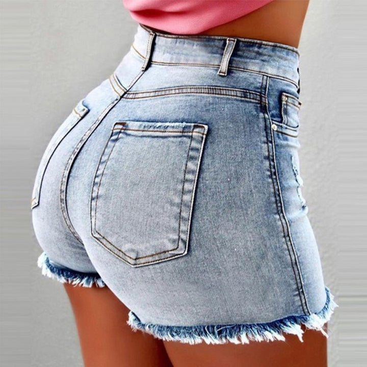 Womens Denim Micro Shorts Skinny Fit Short