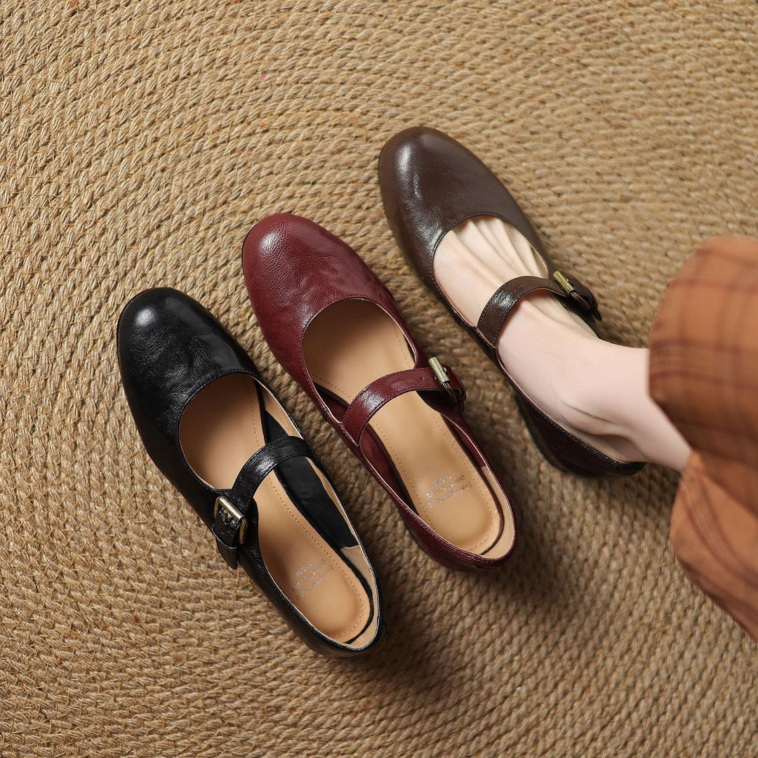 Womens Genuine Leather Shoes Classic Fit