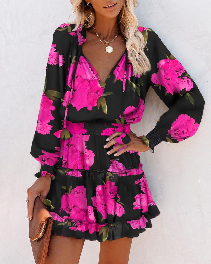 Womens Mini Dress Floral Fit - BritishMode