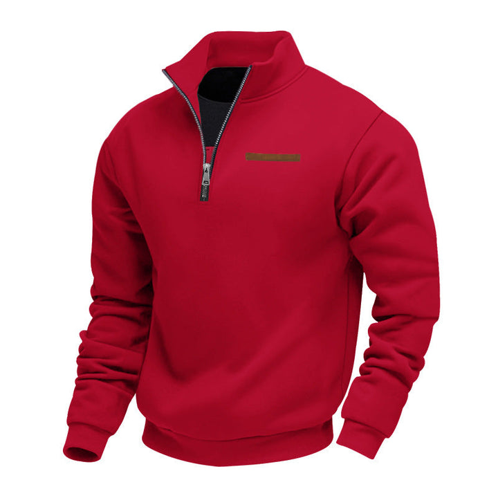 Mens Quarter Zip Pullover High Collar Slim Fit