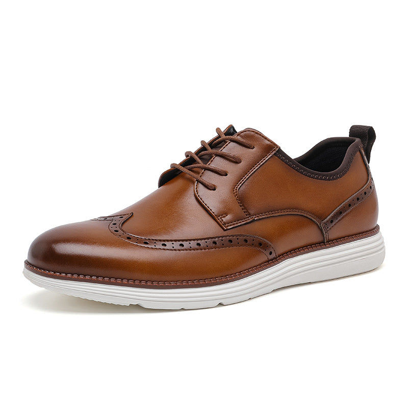 Mens Leather Shoes Velcro Closure