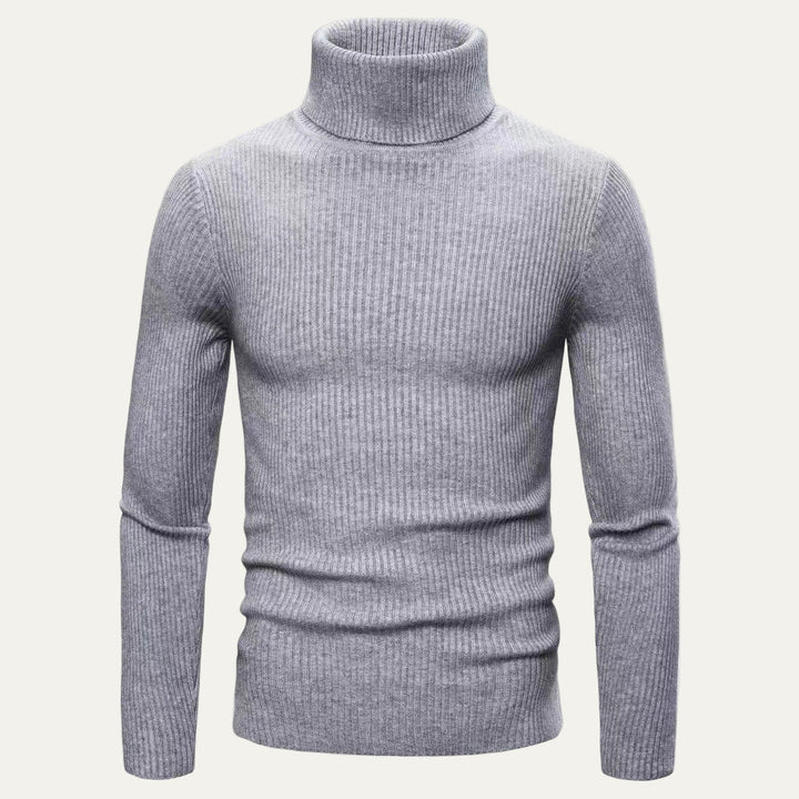 Mens Slim Fit Turtleneck Sweater Rib Knit