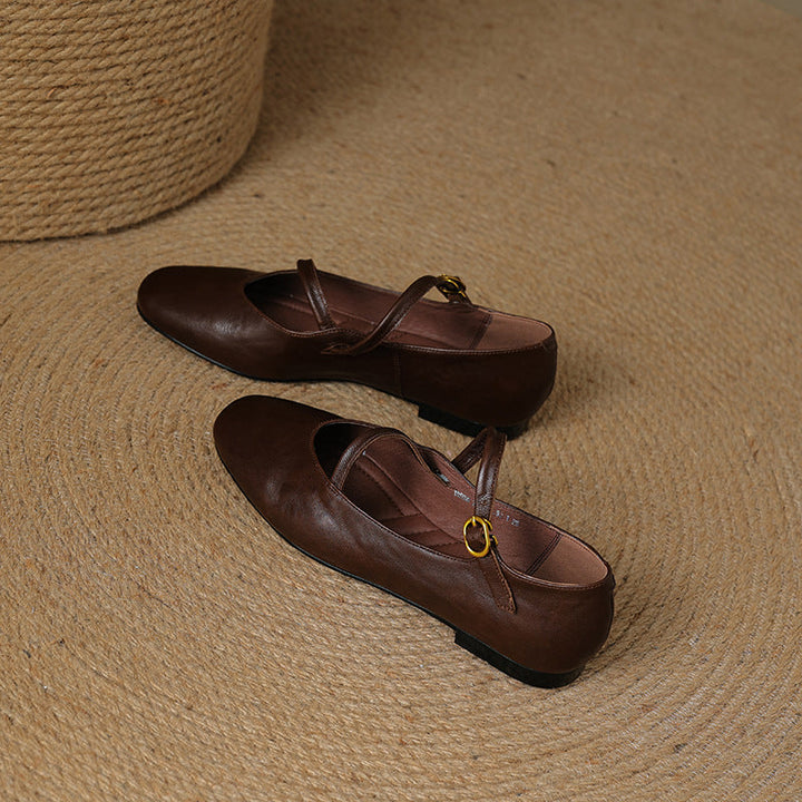 Womens Flats Genuine Leather Slip-On