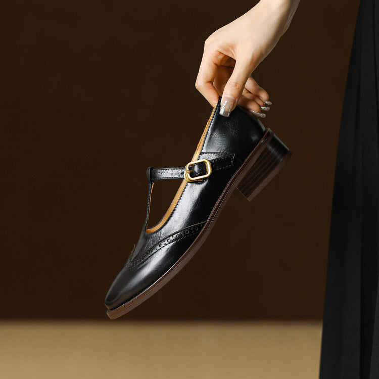Womens Genuine Leather Shoes Classic Fit
