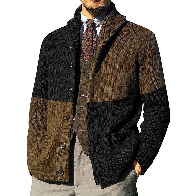 Womens Cardigan with Color Blocking Design Fashionable Fit