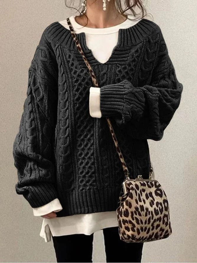 Womens Oversized Knit Sweater Cozy Fit