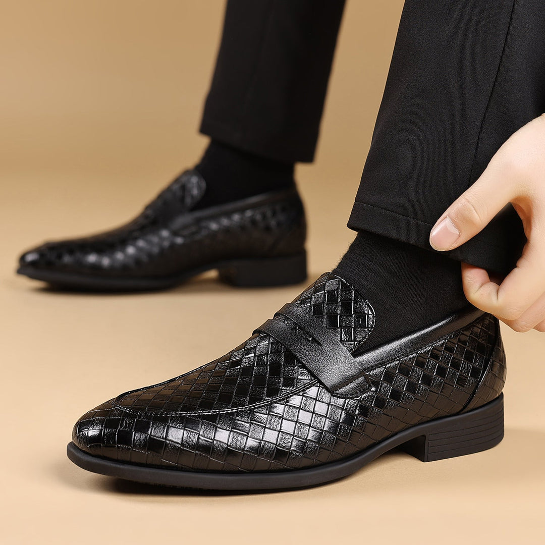 Mens Leather Loafers Slip-On Style
