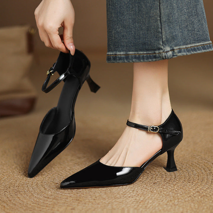 Womens Genuine Leather Heels Classic Fit