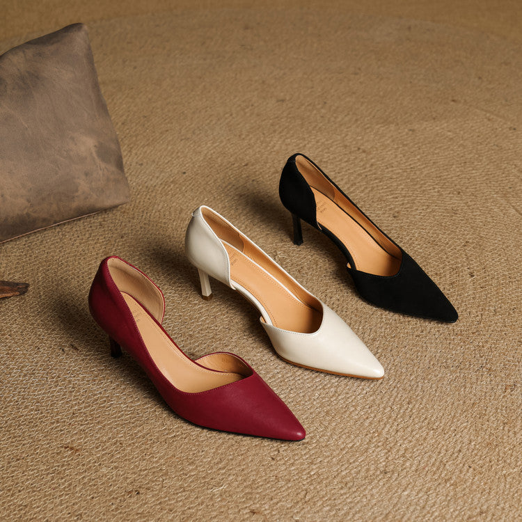 Womens Heels Genuine Leather Classic Fit