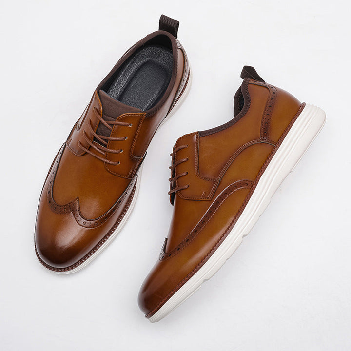 Mens Leather Shoes Velcro Closure