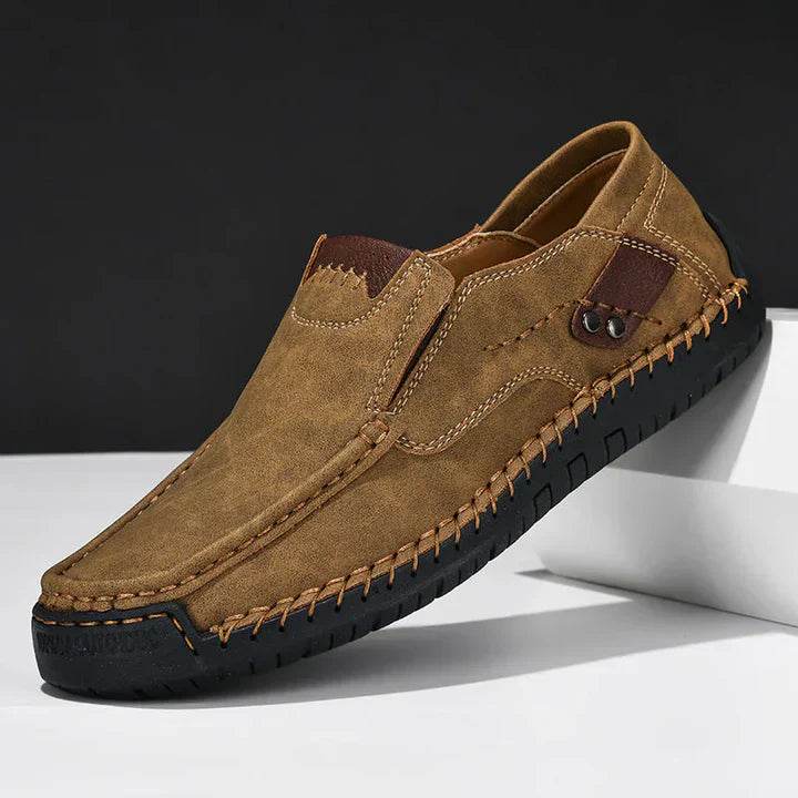 Mens Leather Shoes with Grip Sole Classic Fit