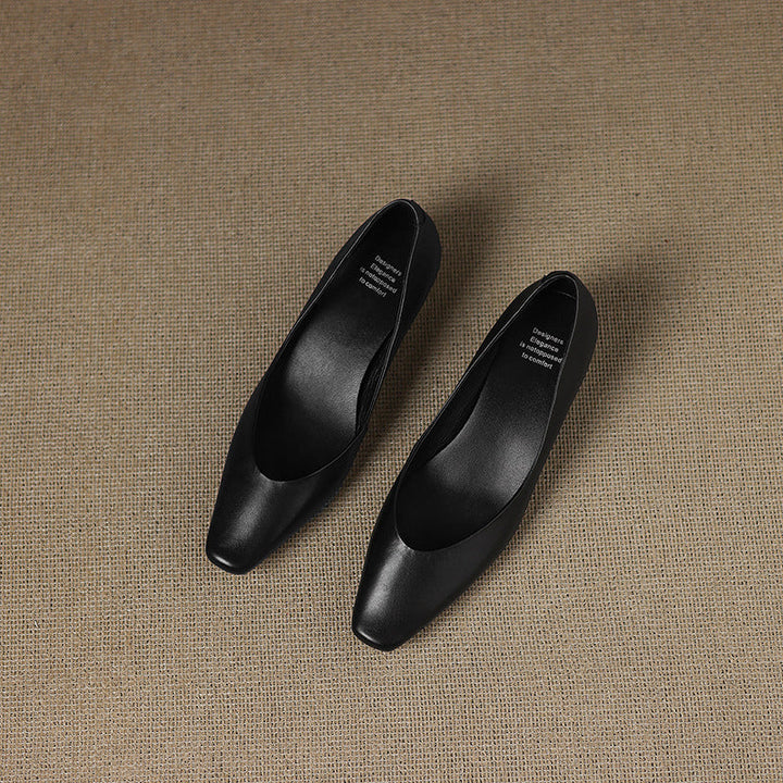 Womens Genuine Leather Flats Slip-On Style