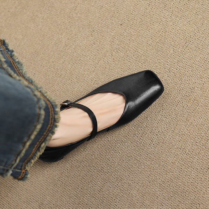 Womens Flats Genuine Leather Slip-On