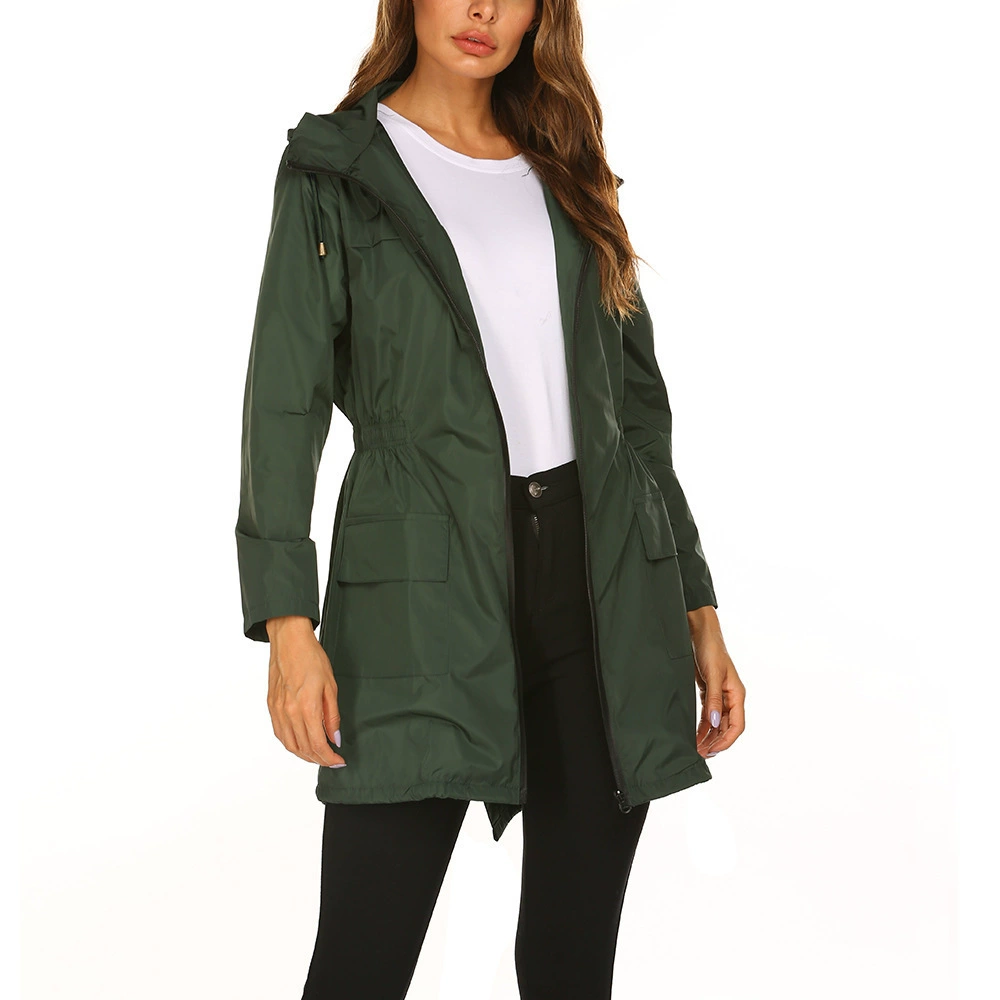 Womens Hooded Raincoat Waterproof Lightweight Fit - BritishMode