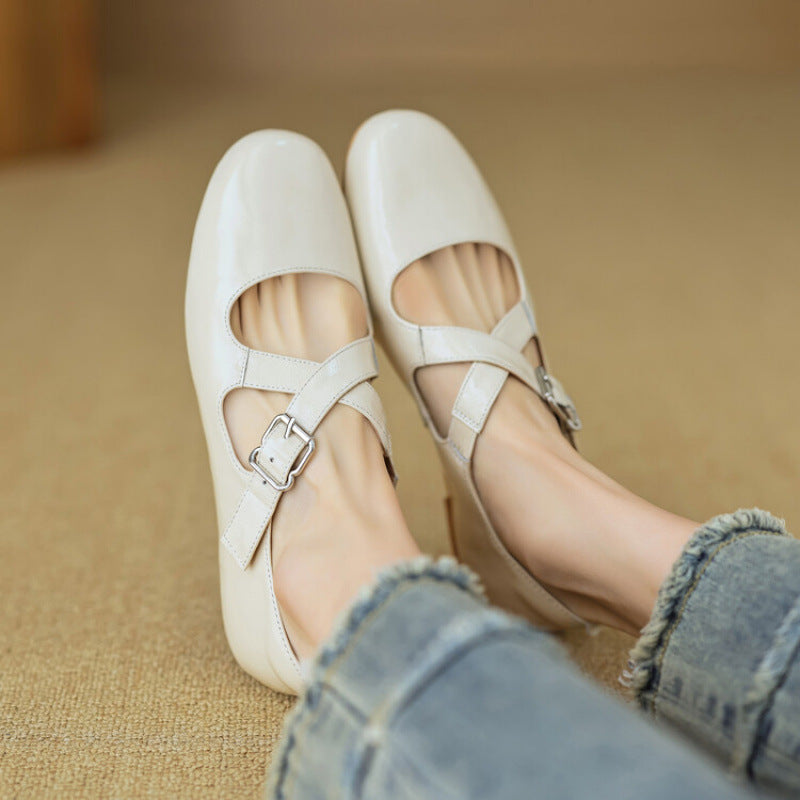 Womens Genuine Leather Shoes Classic Fit