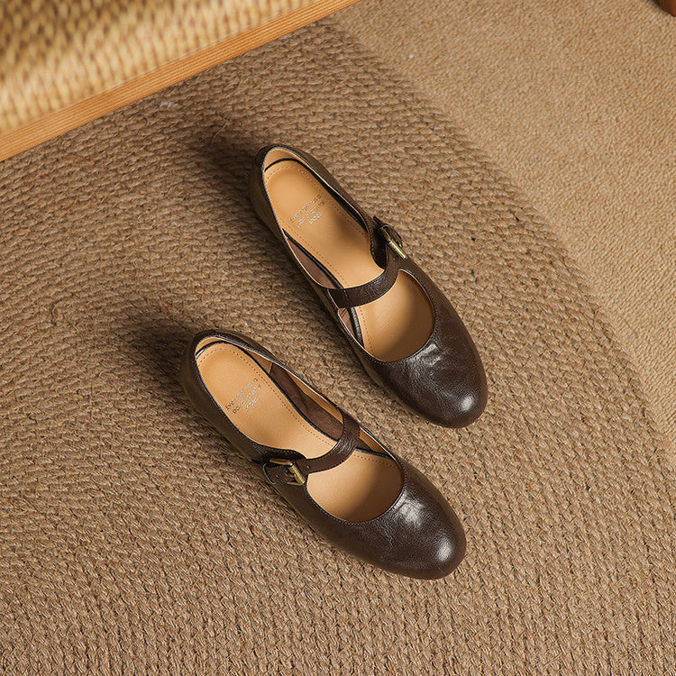 Womens Genuine Leather Shoes Classic Fit