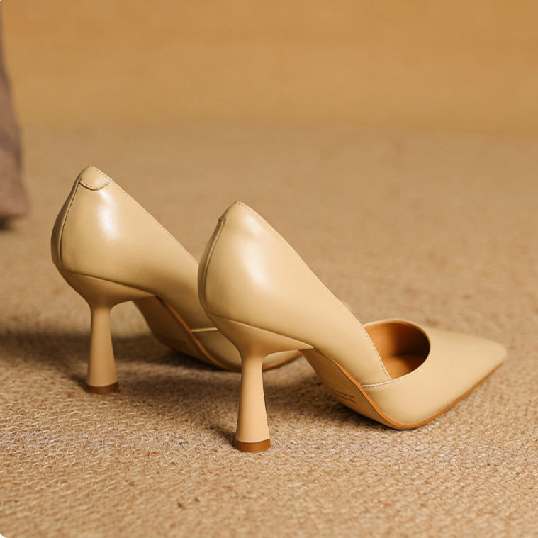 Womens Genuine Leather Heels Classic Fit