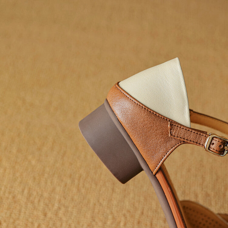 Womens Genuine Leather Heels Classic Fit