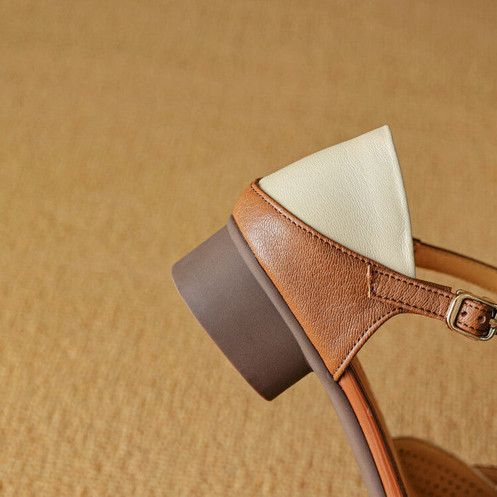 Womens Genuine Leather Heels Classic Fit