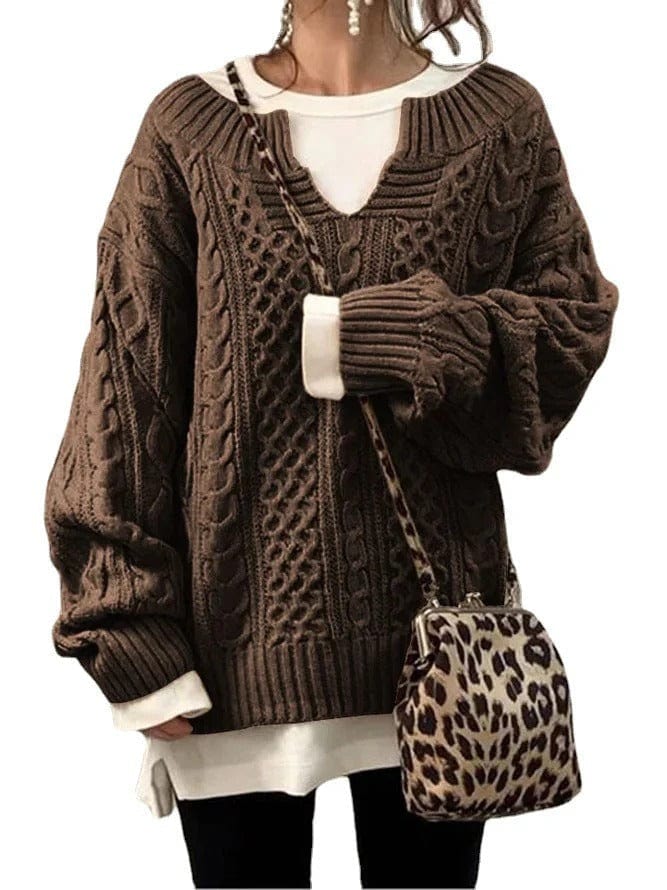 Womens Oversized Knit Sweater Cozy Fit