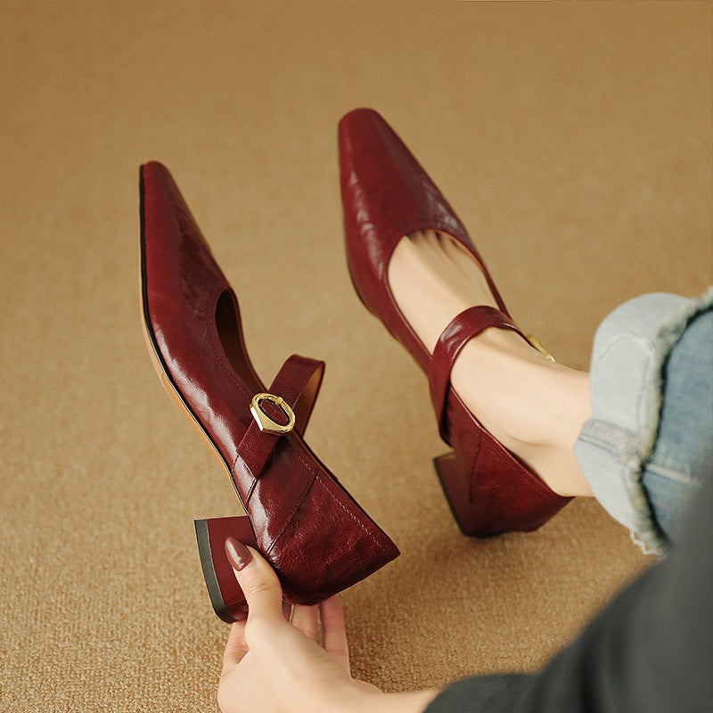 Womens Heels Genuine Leather Classic Fit