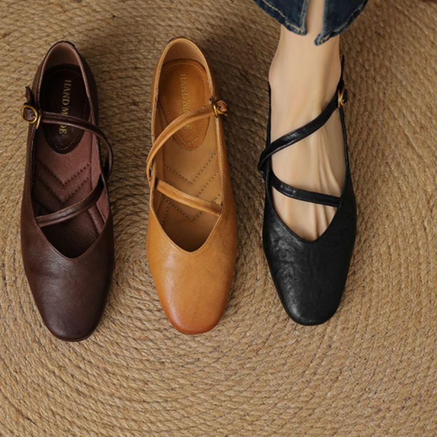 Womens Flats Genuine Leather Slip-On