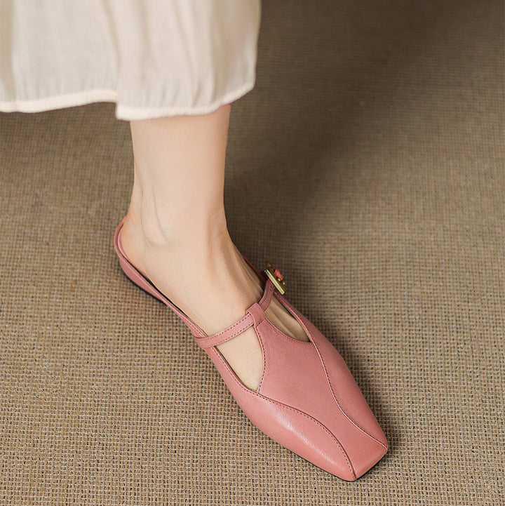 Womens Leather Mules Genuine Leather Slip-On
