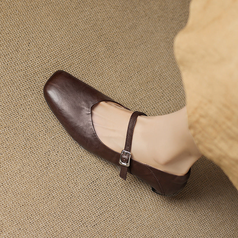 Womens Flats Genuine Leather Slip-On