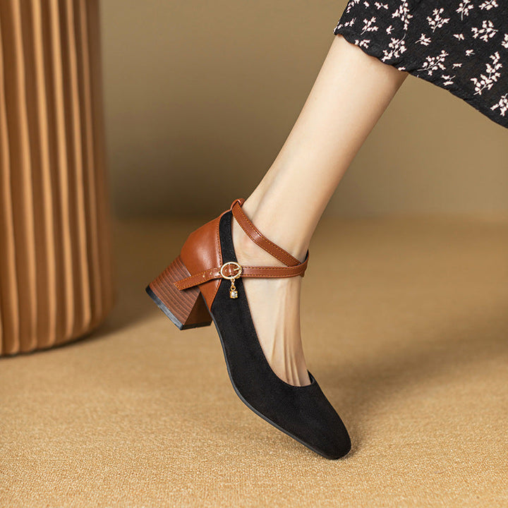 Womens Suede Heels Pointed Toe Classic Fit