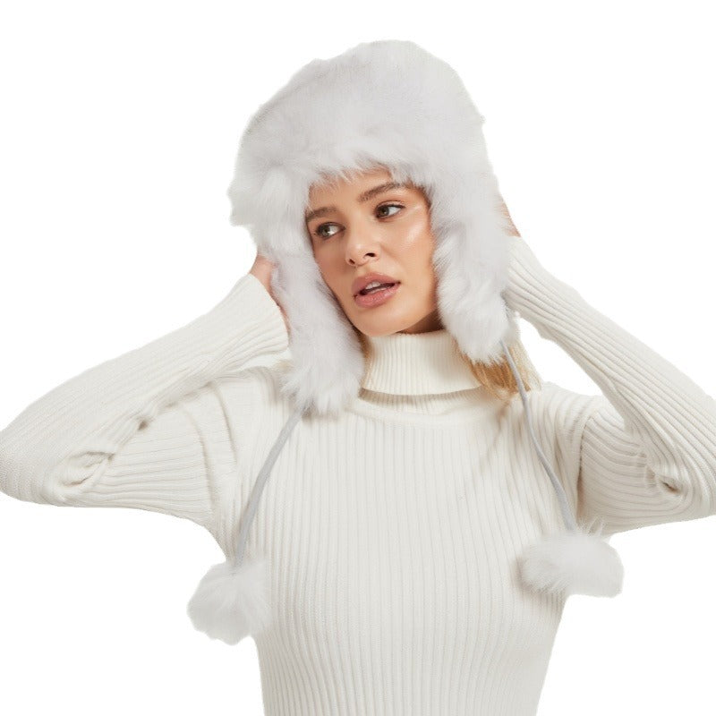 Womens Winter Hat Fluffy Voluminous with Animal Ears