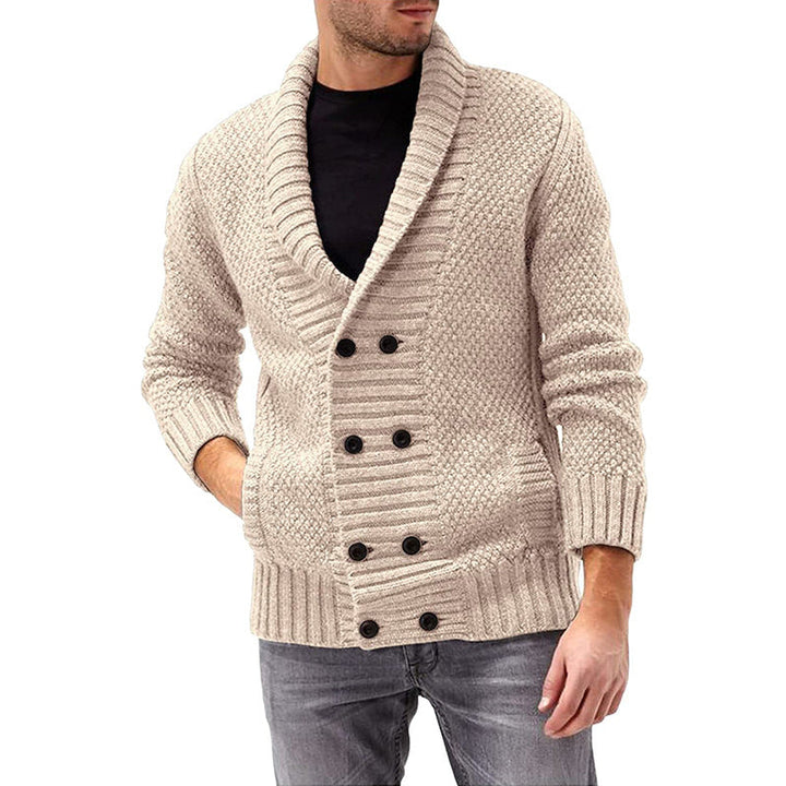 Mens Structured Cardigan Double Button Placket