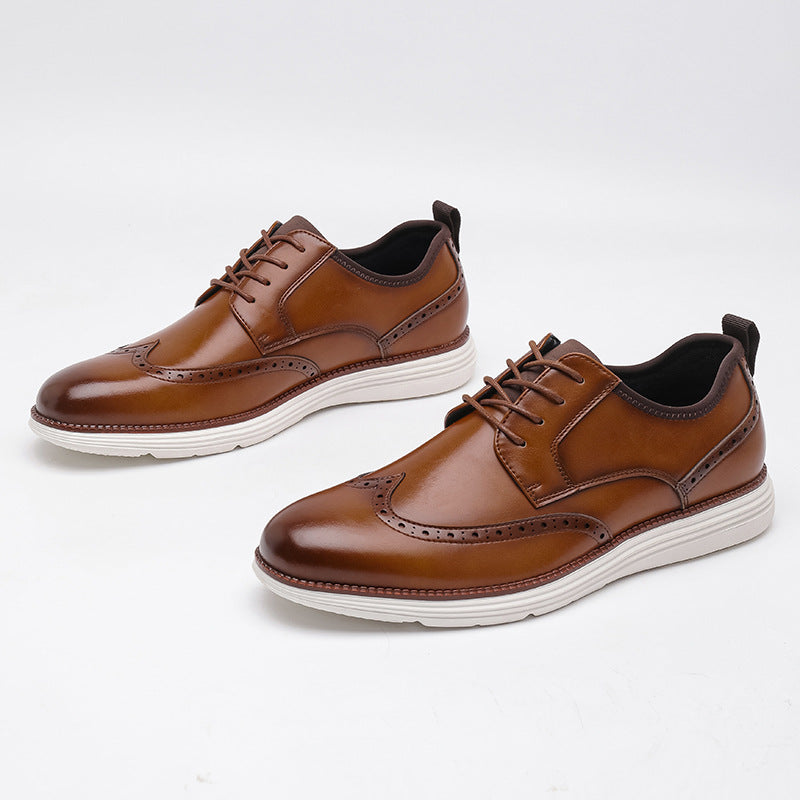 Mens Leather Shoes Velcro Closure