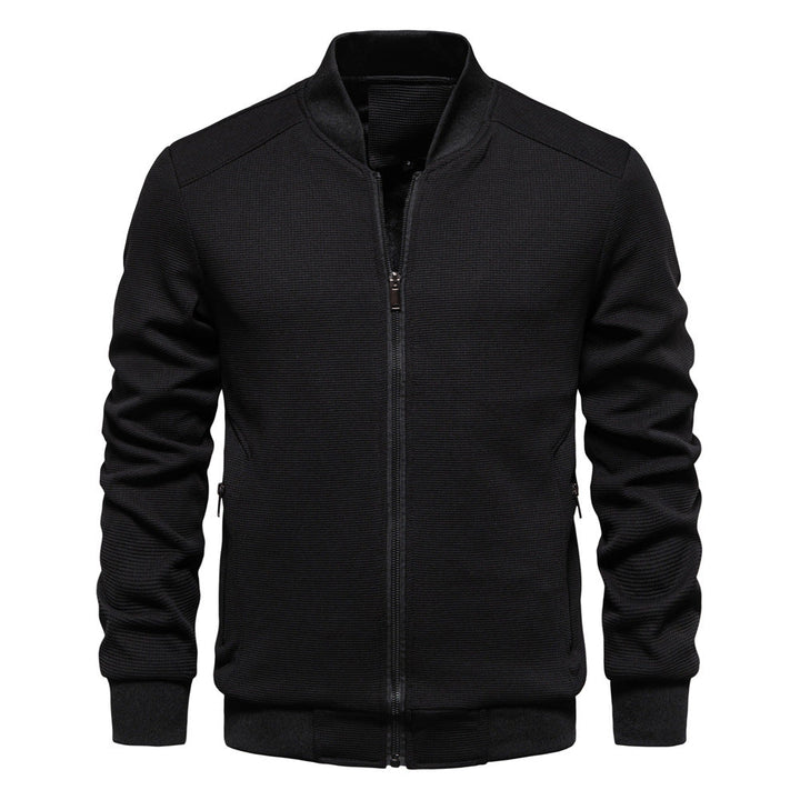 Mens Knit Jacket Textured Full Zipper