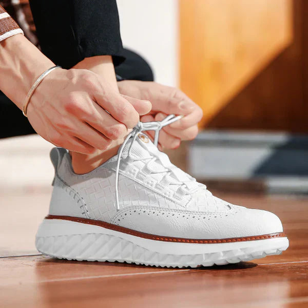Mens Lace-Up Platform Walking Sneakers