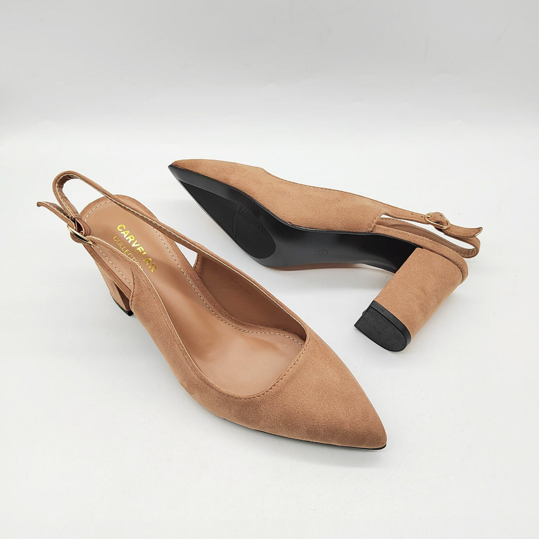 Womens Heeled Shoes Leather Pointed Toe