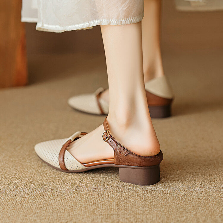 Womens Genuine Leather Heels Classic Fit