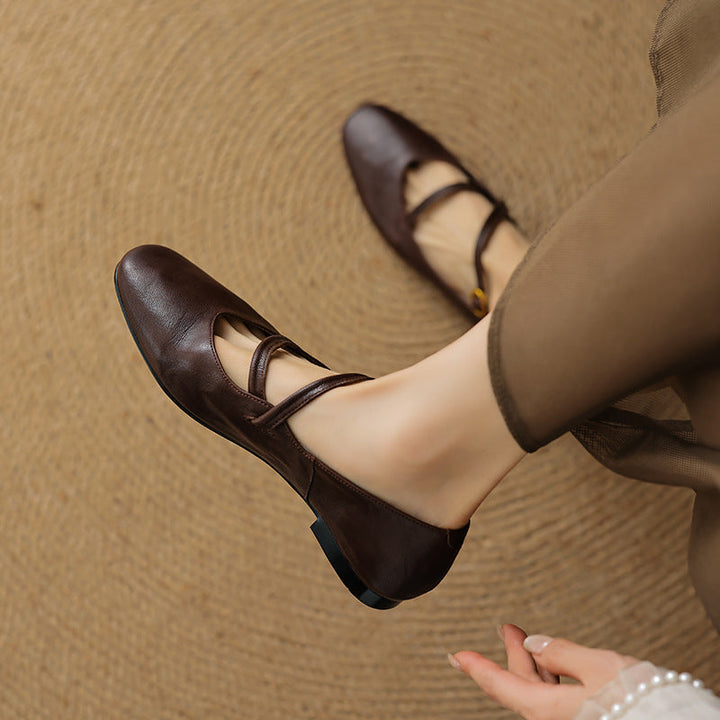 Womens Flats Genuine Leather Slip-On