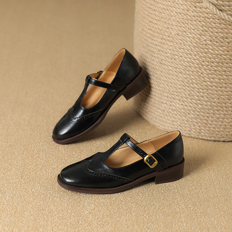 Womens Genuine Leather Shoes Classic Fit