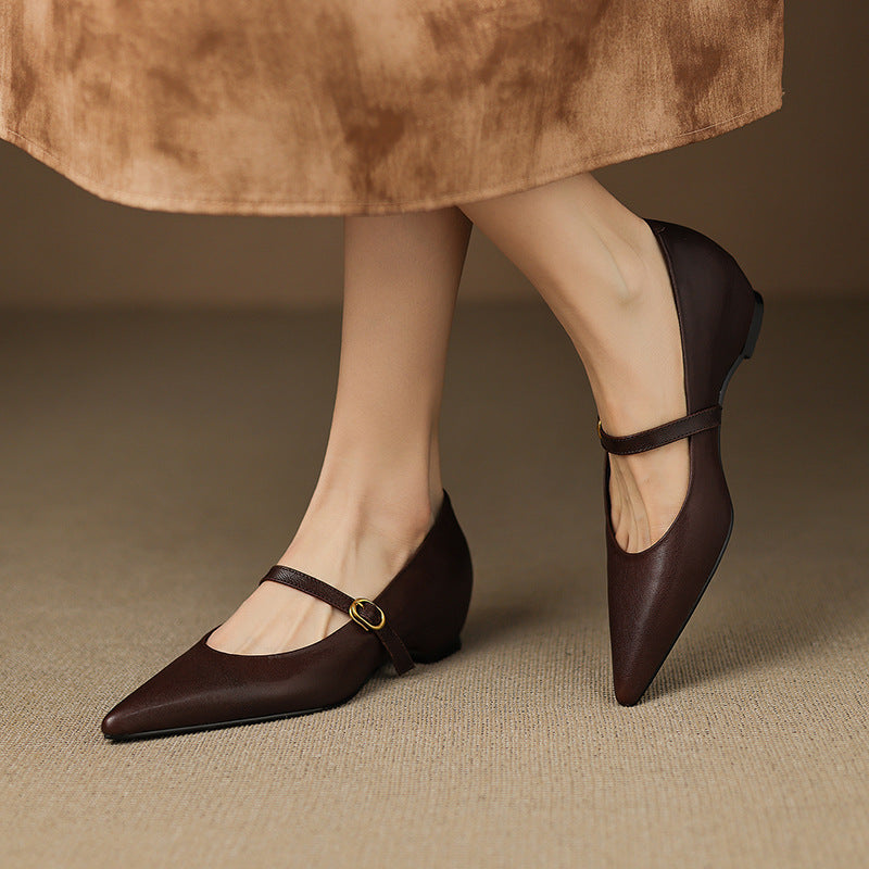 Womens Heels Genuine Leather Classic Fit