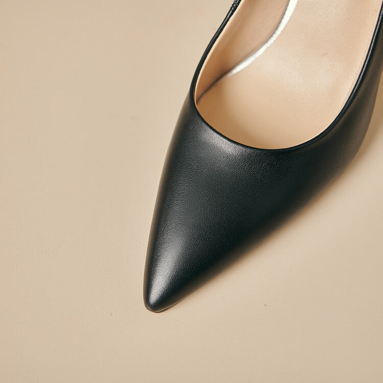 Womens Genuine Leather Heels Classic Fit