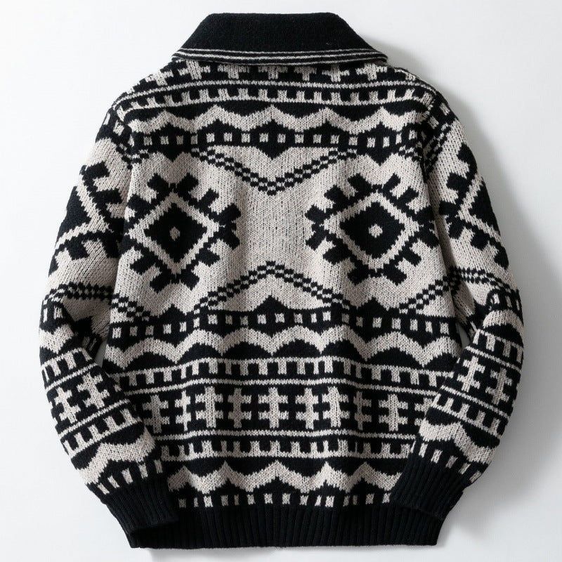 Womens Cardigan with Geometric Pattern Stylish Design