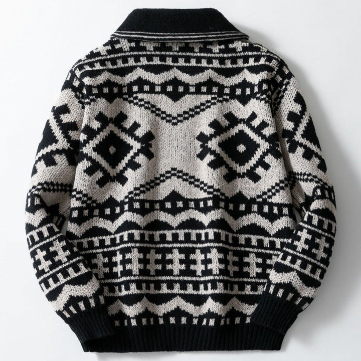 Womens Cardigan with Geometric Pattern Stylish Design