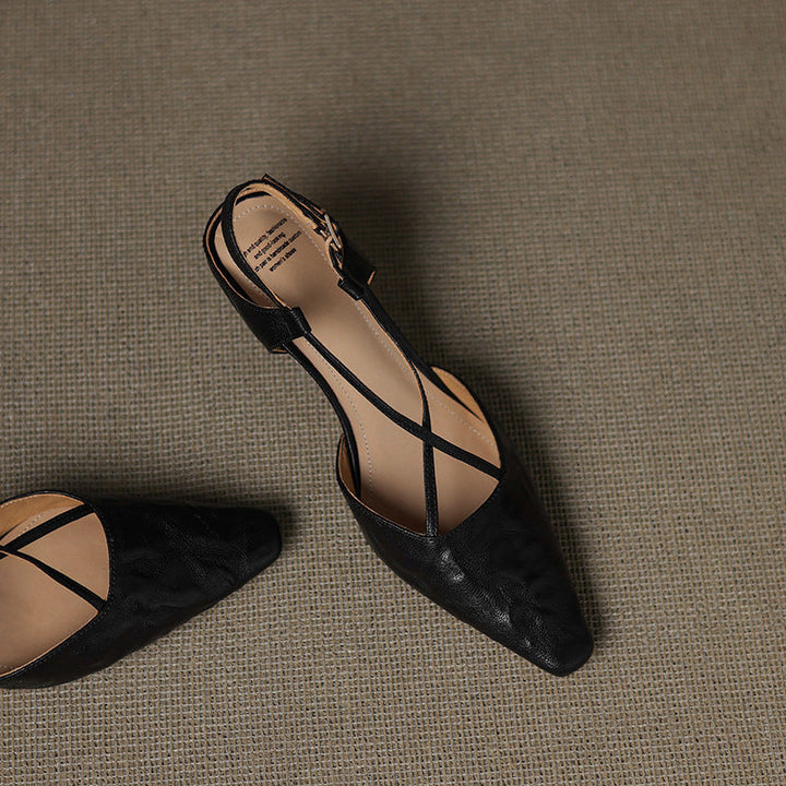 Womens Genuine Leather Heels Classic Fit