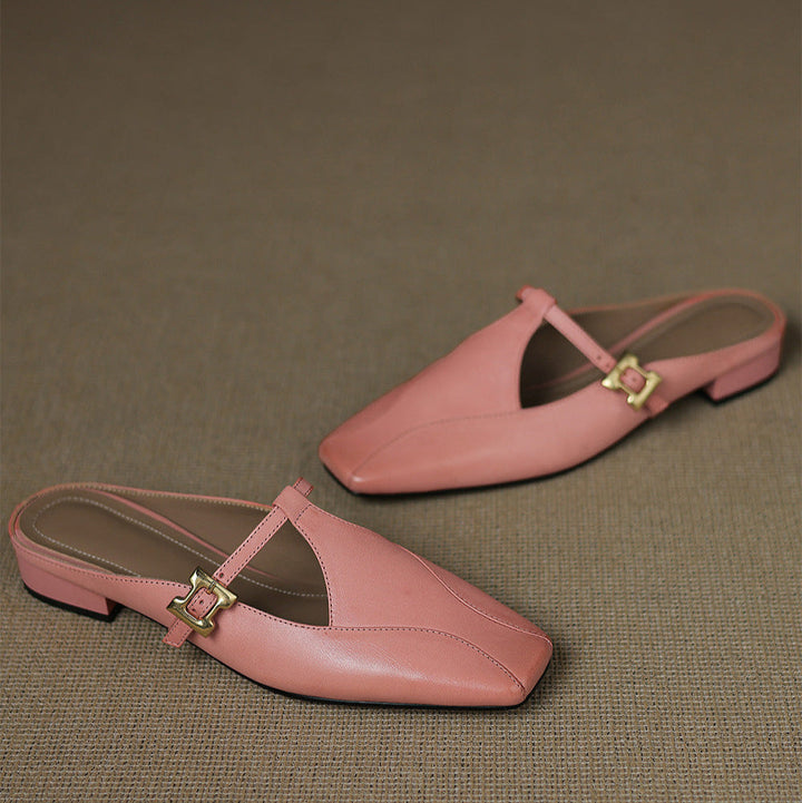 Womens Leather Mules Genuine Leather Slip-On