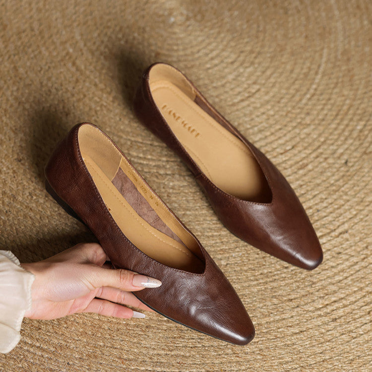 Womens Genuine Leather Mules Slip-On Comfortable