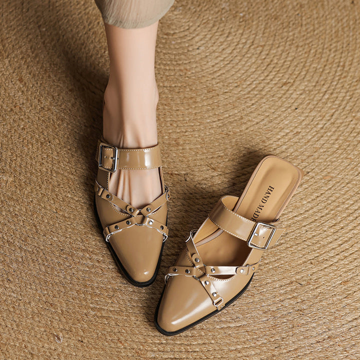 Womens Slingback Shoes Genuine Leather
