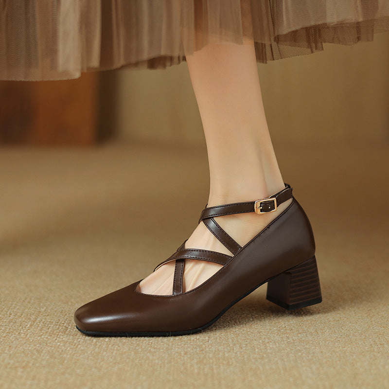 Womens Leather Heels Classic Fit