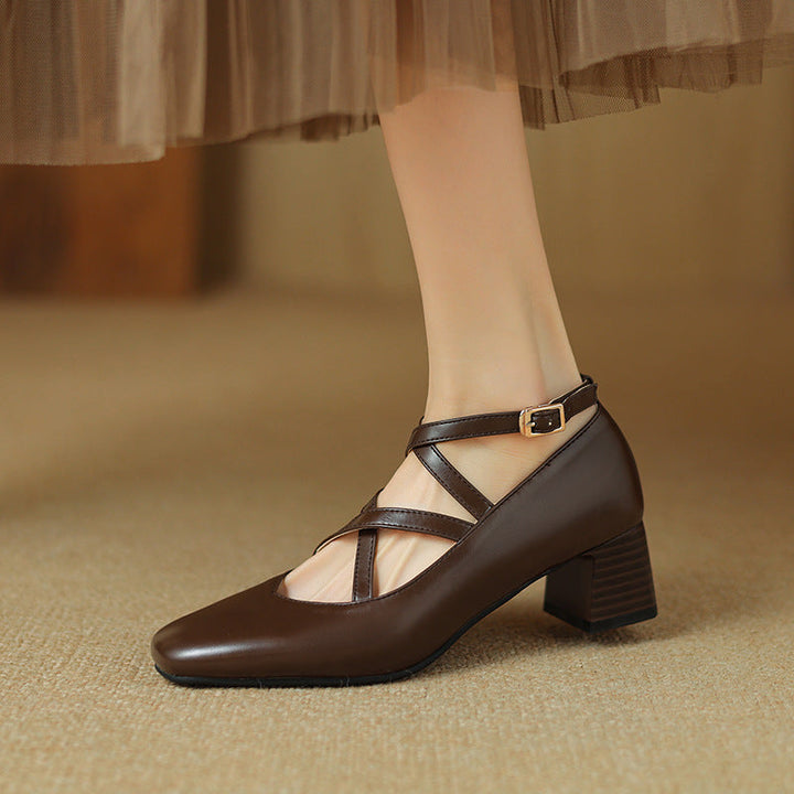 Womens Leather Heels Classic Fit