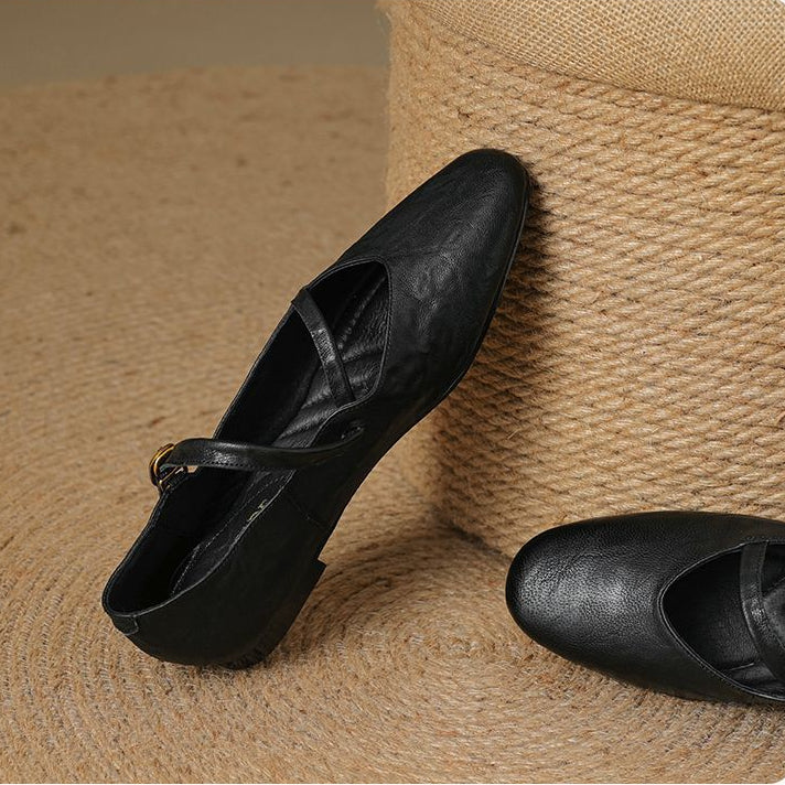 Womens Flats Genuine Leather Slip-On