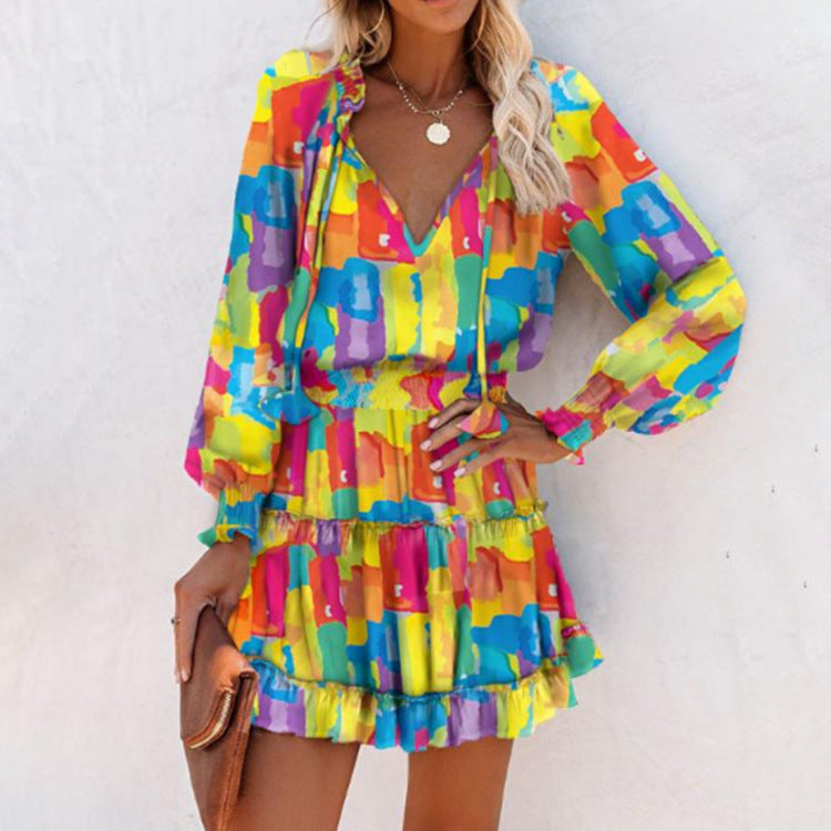 Womens Mini Dress Floral Fit
